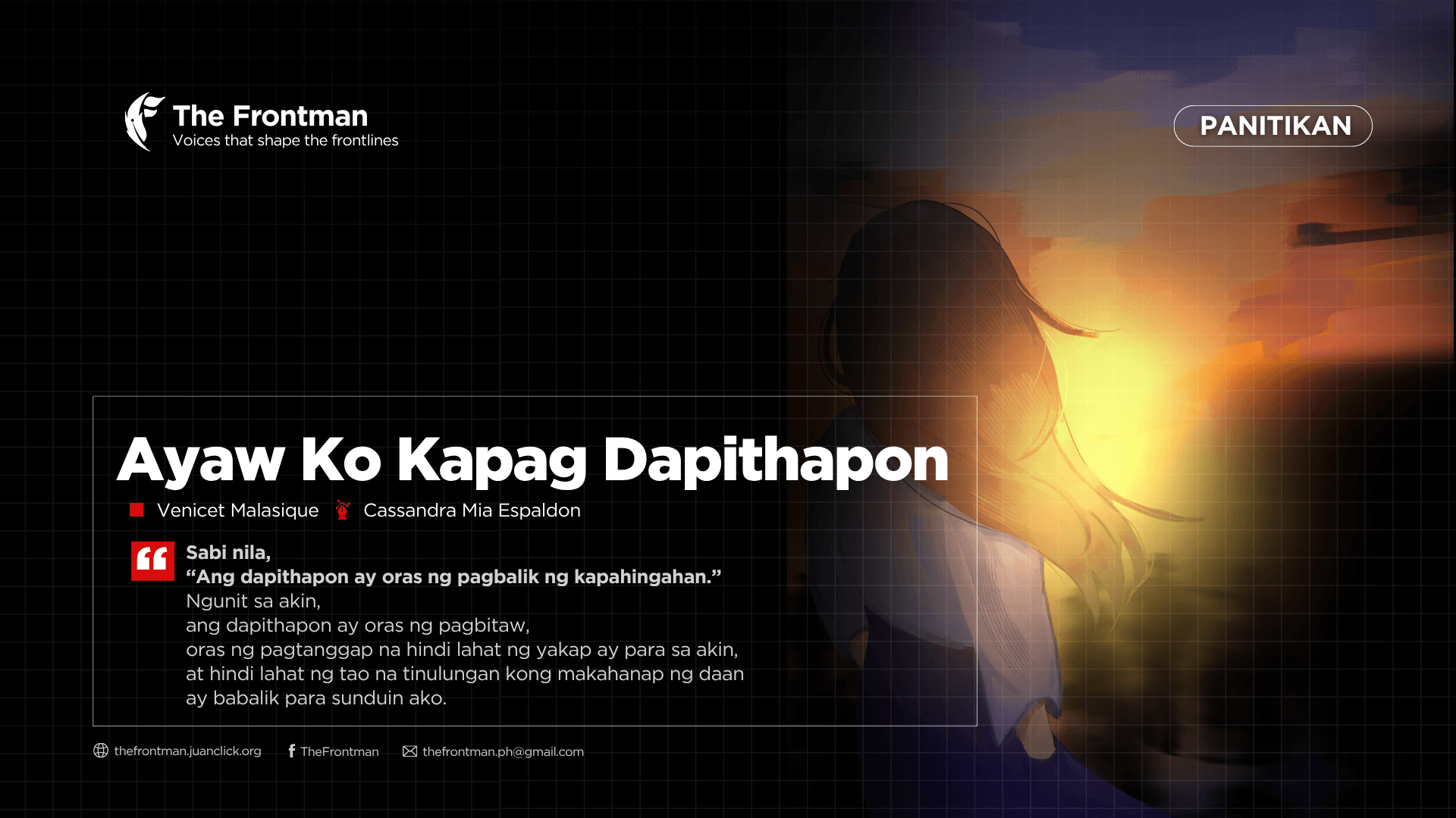 PANITIKAN | Ayaw Ko Kapag Dapithapon