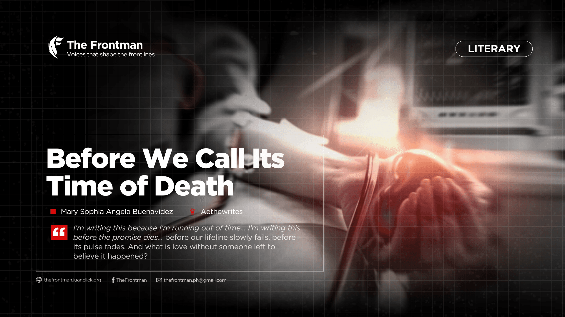 LITERARY | Before We Call Its Time of Death
