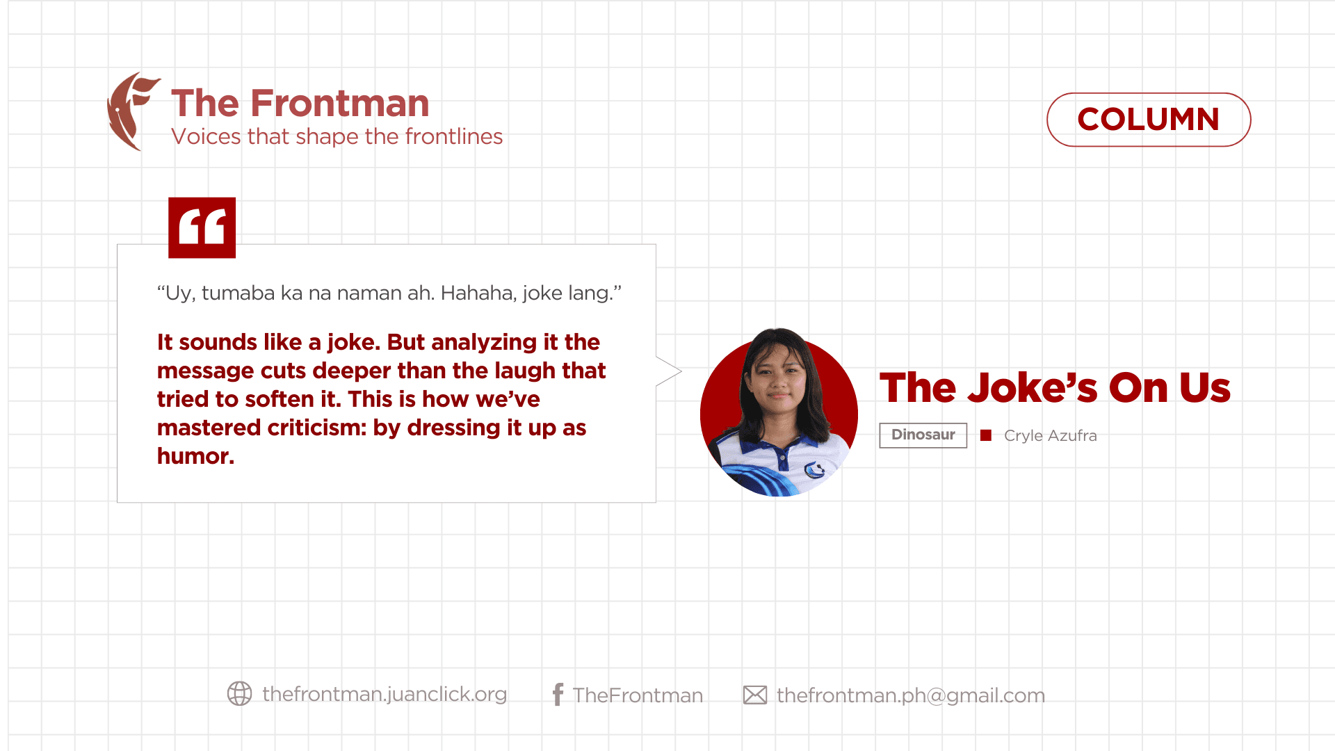 COLUMN | The Joke’s On Us
