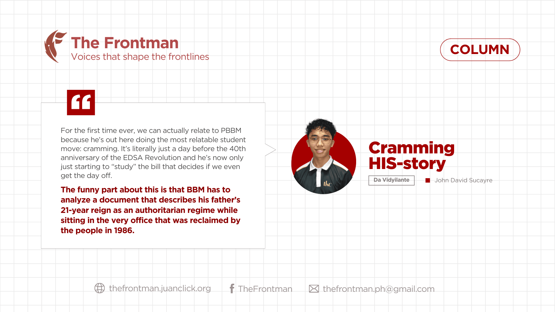 COLUMN | Cramming HIS-story