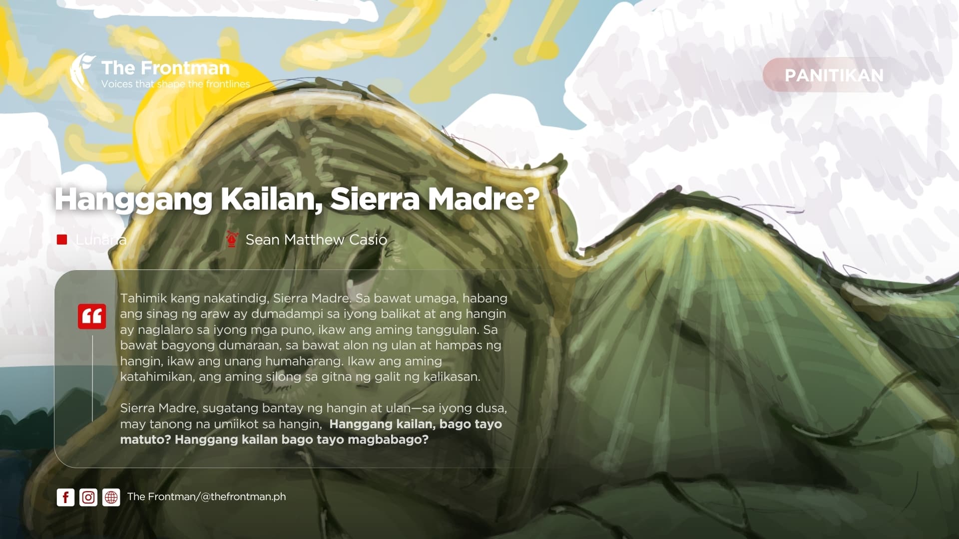 PANITIKAN | Hanggang Kailan, Sierra Madre?