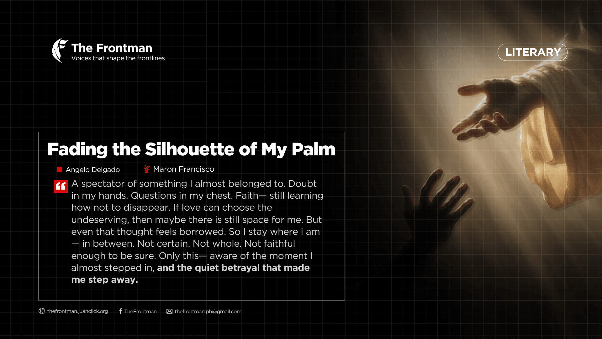 LITERARY | Fading the Silhouette of My Palm