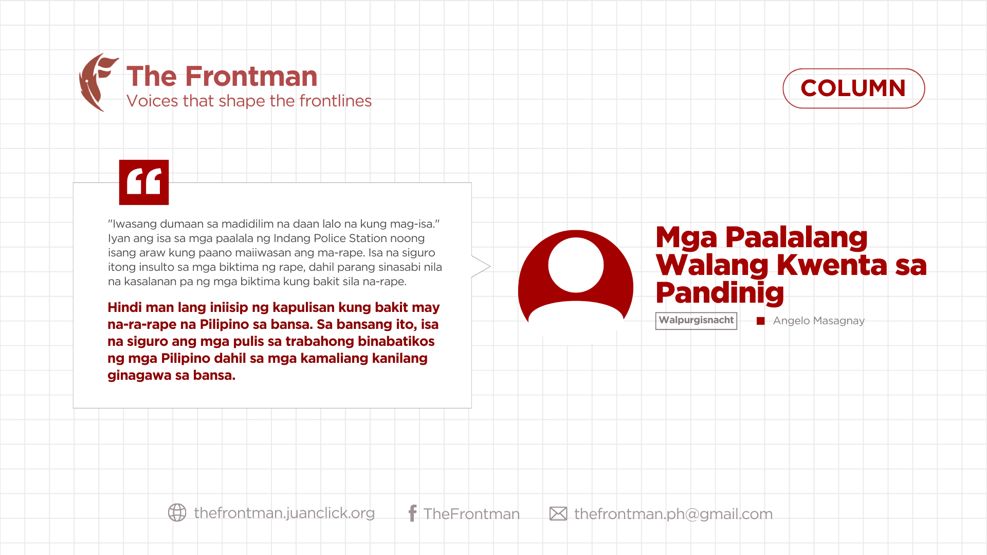KOLUM | Mga Paalalang Walang Kwenta sa Pandinig