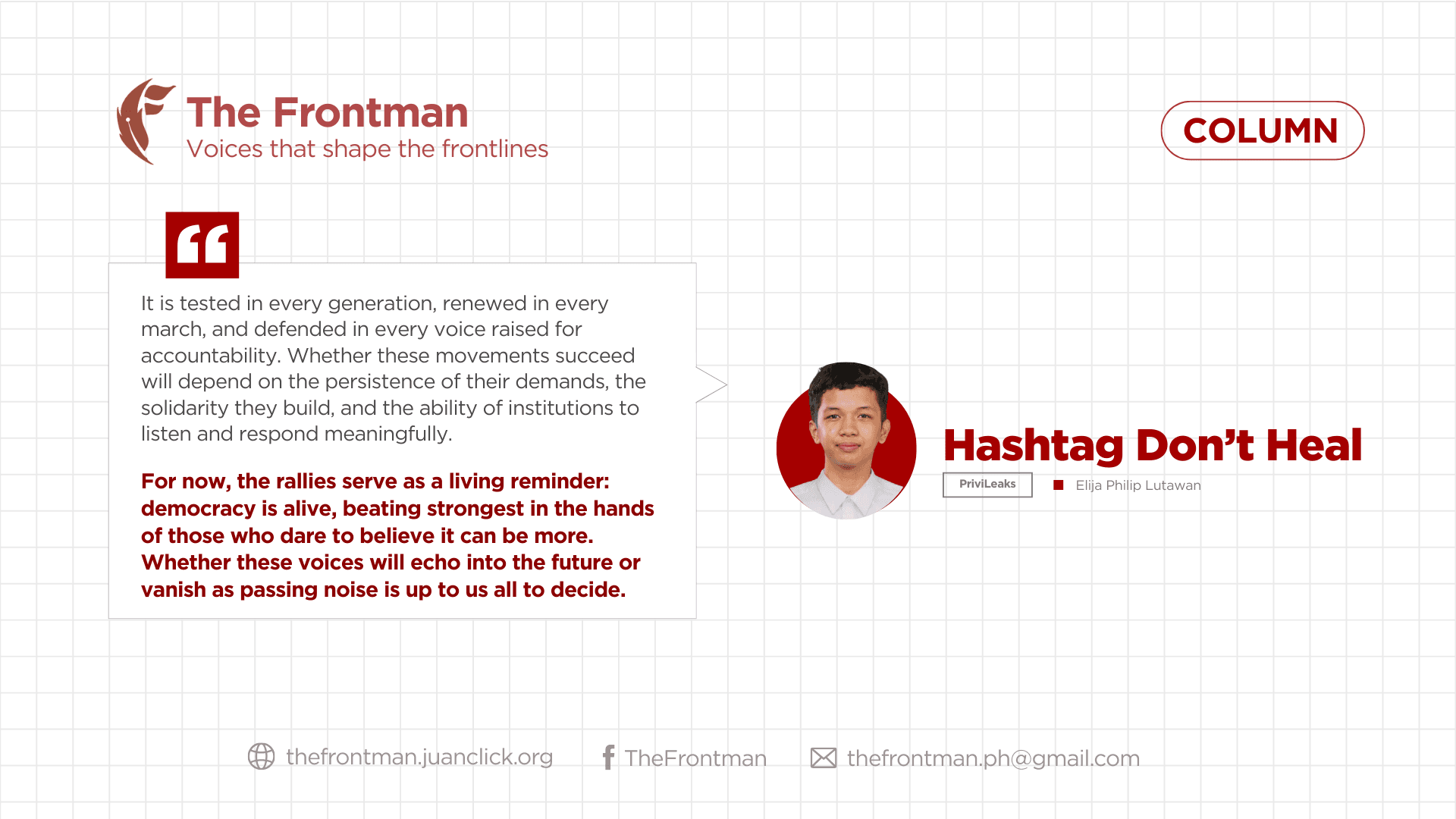 COLUMN | Hashtag Don’t Heal
