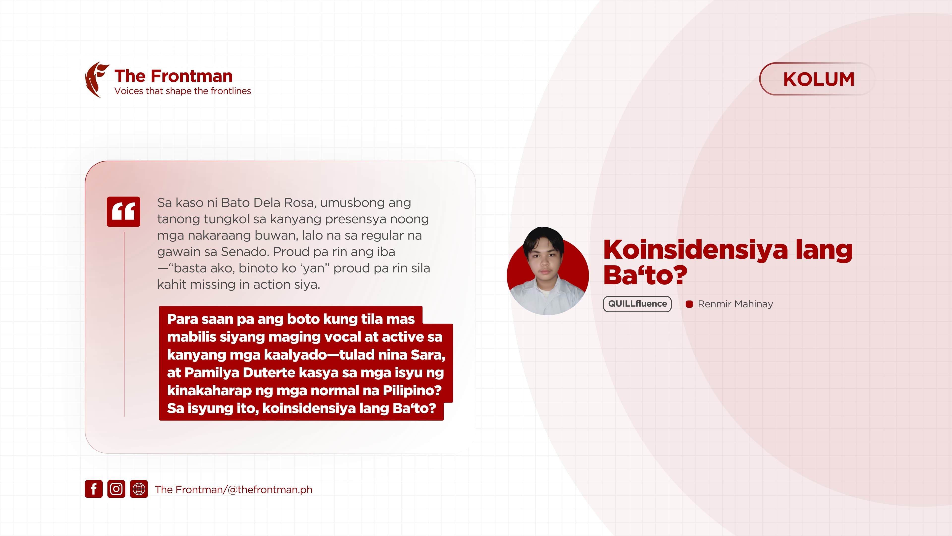 KOLUM | Koinsidensiya lang Ba’to?