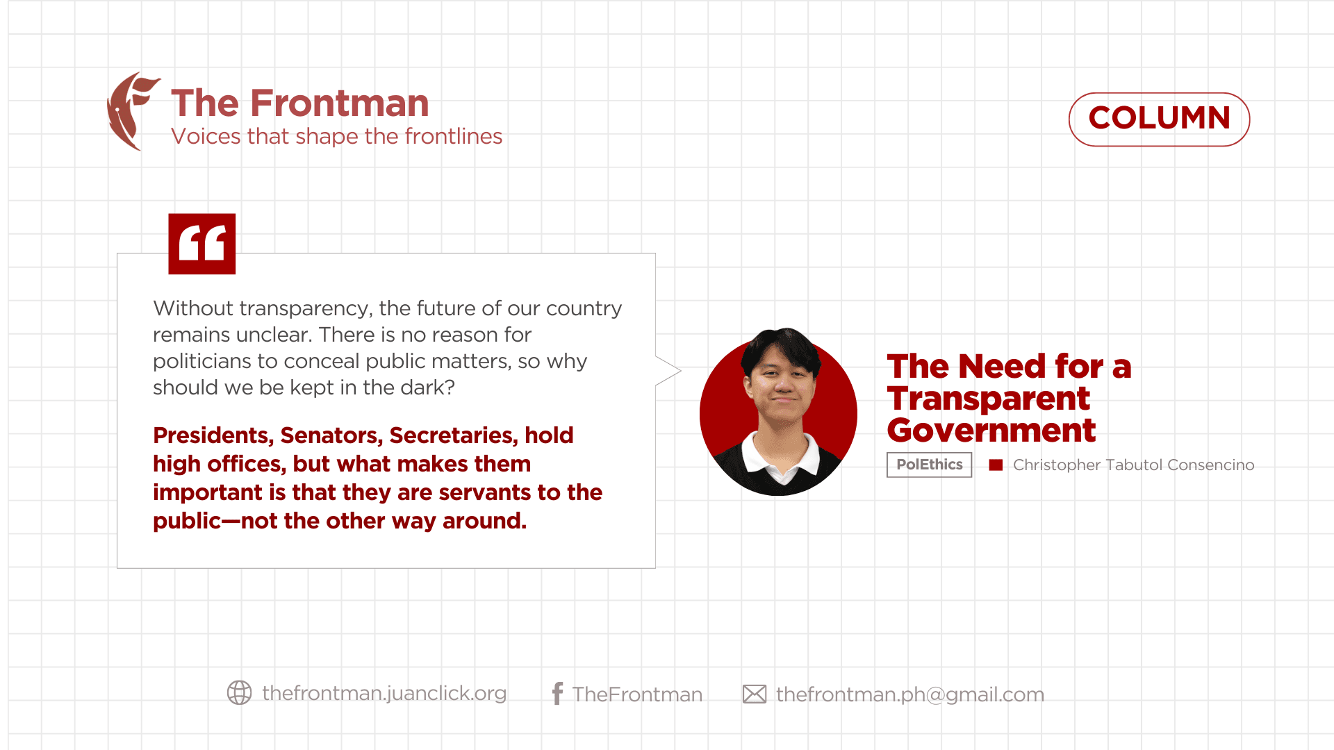 COLUMN | The Need for a Transparent Government