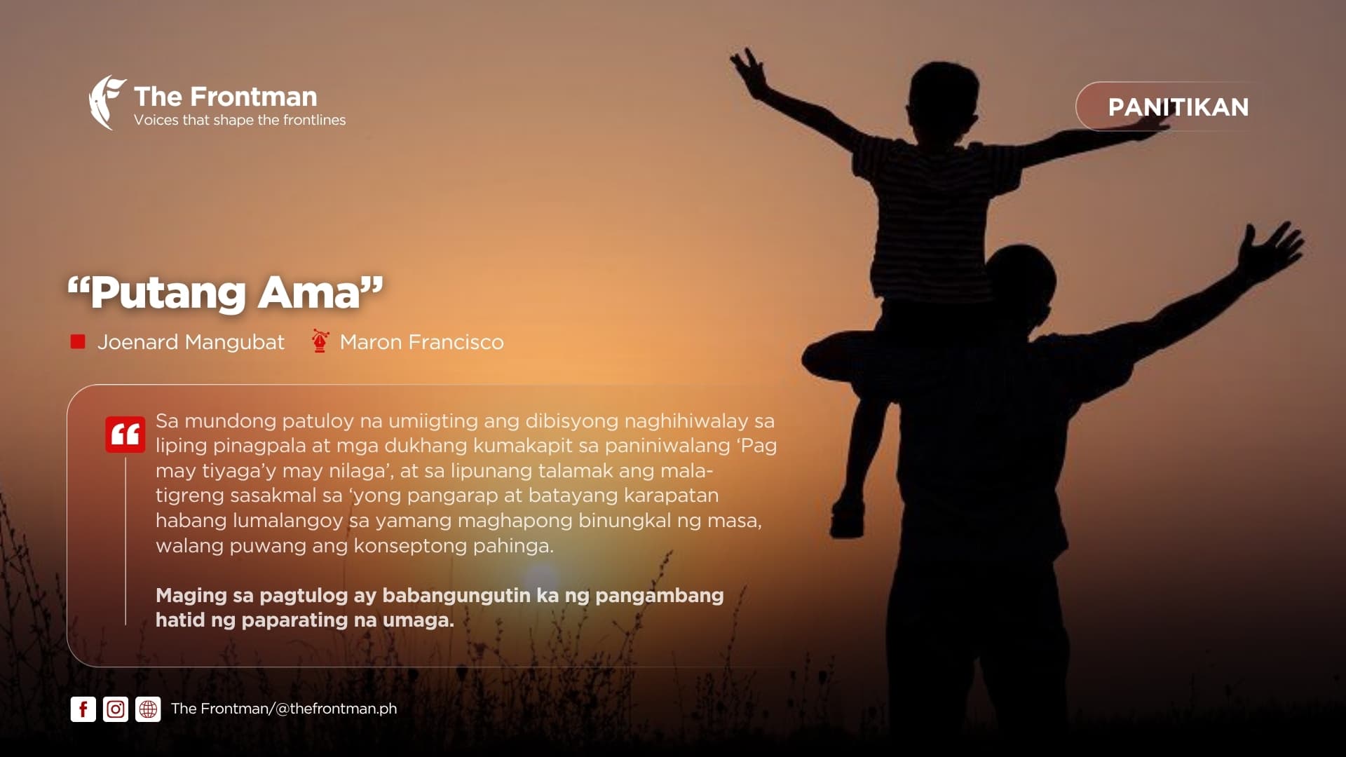 PANITIKAN | ‘Putang Ama’
