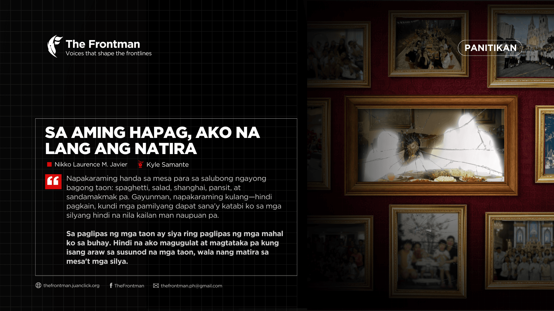 PANITIKAN | SA AMING HAPAG, AKO NA LANG ANG NATIRA