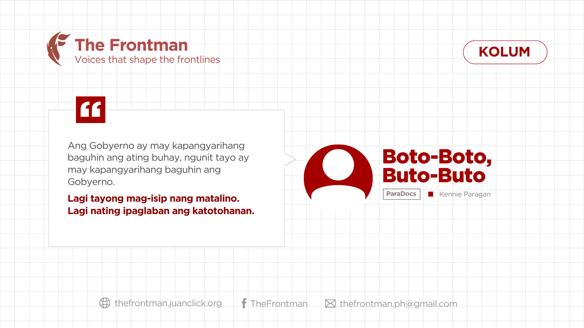 KOLUM | Boto-Boto, Buto-Buto