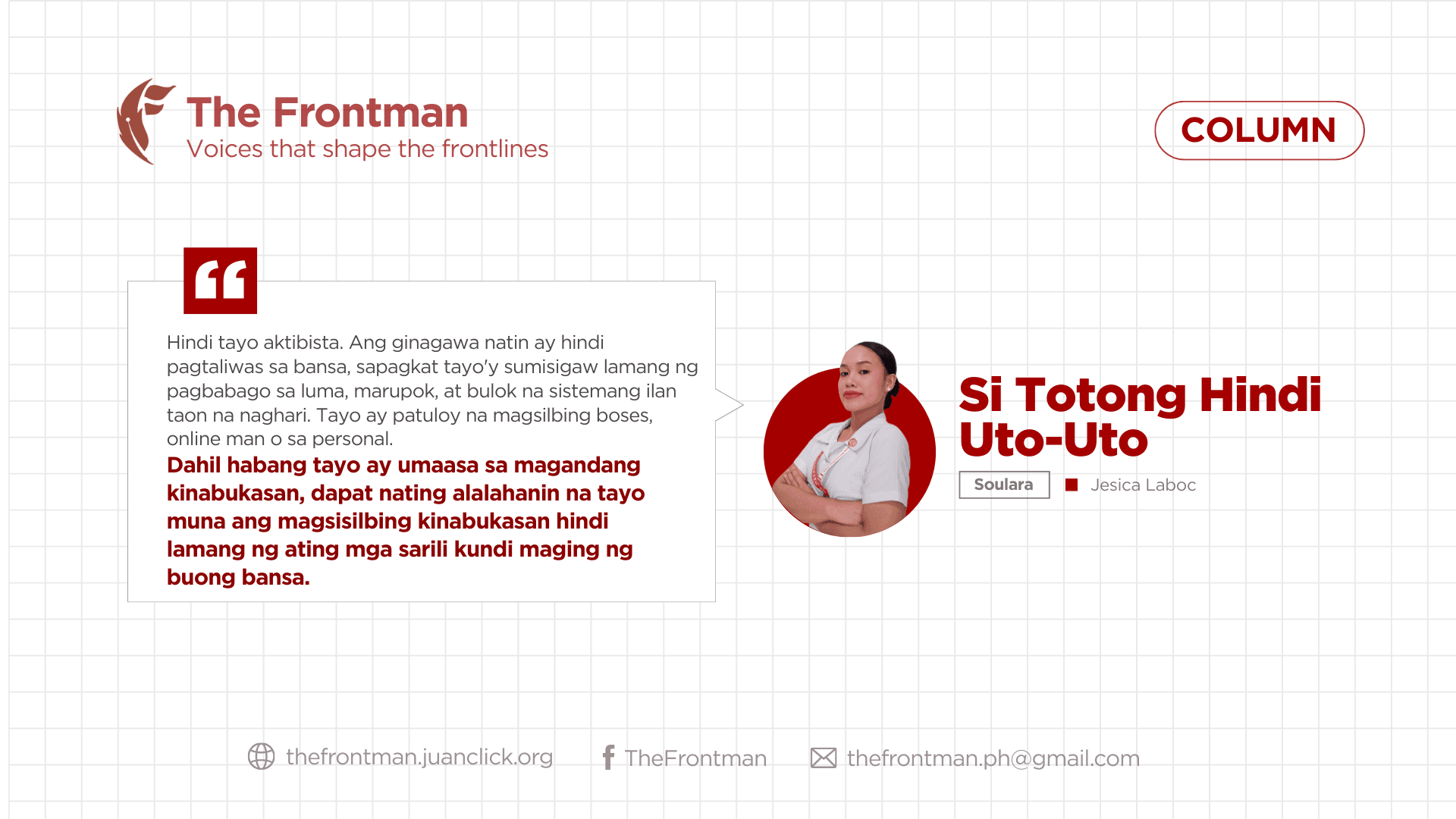 KOLUM | Si Totong Hindi Uto-Uto