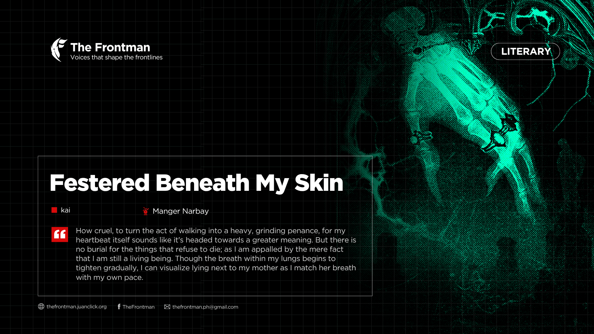 LITERARY | Festered Beneath My Skin