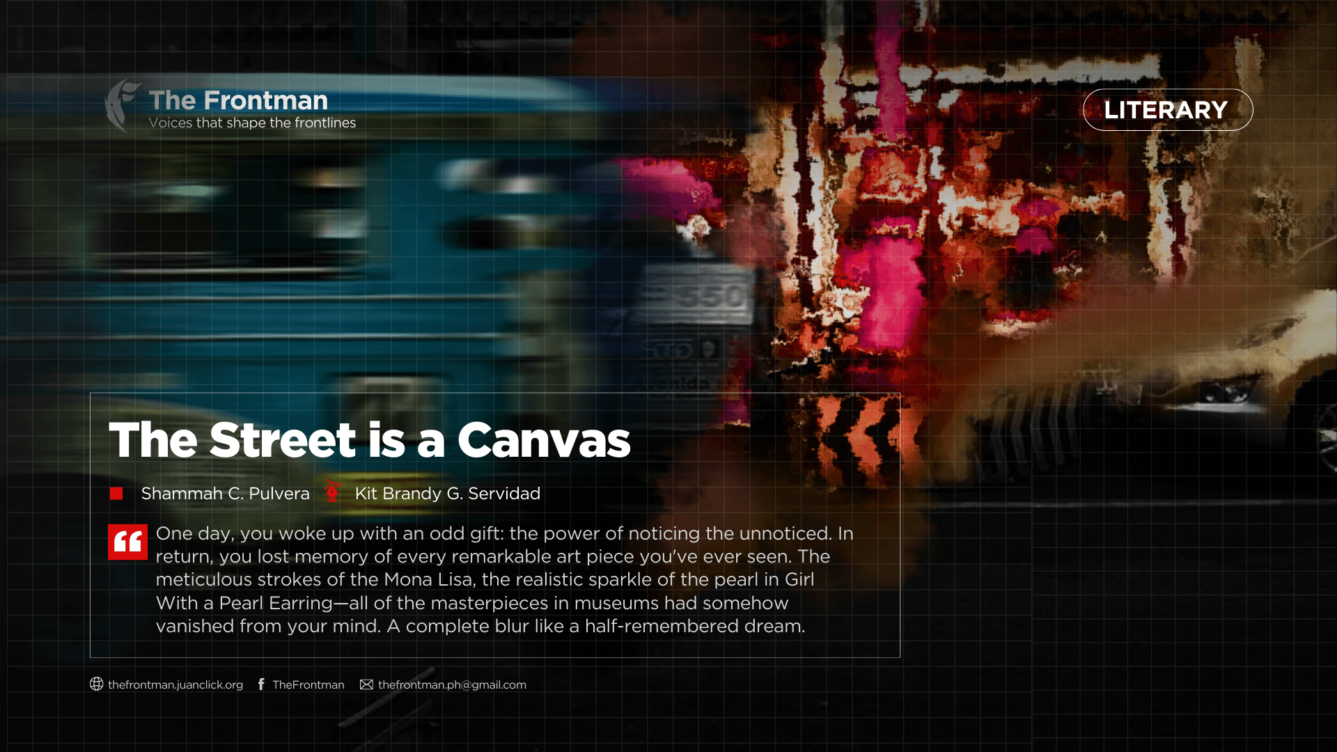 LITERARY | The Street is a Canvas