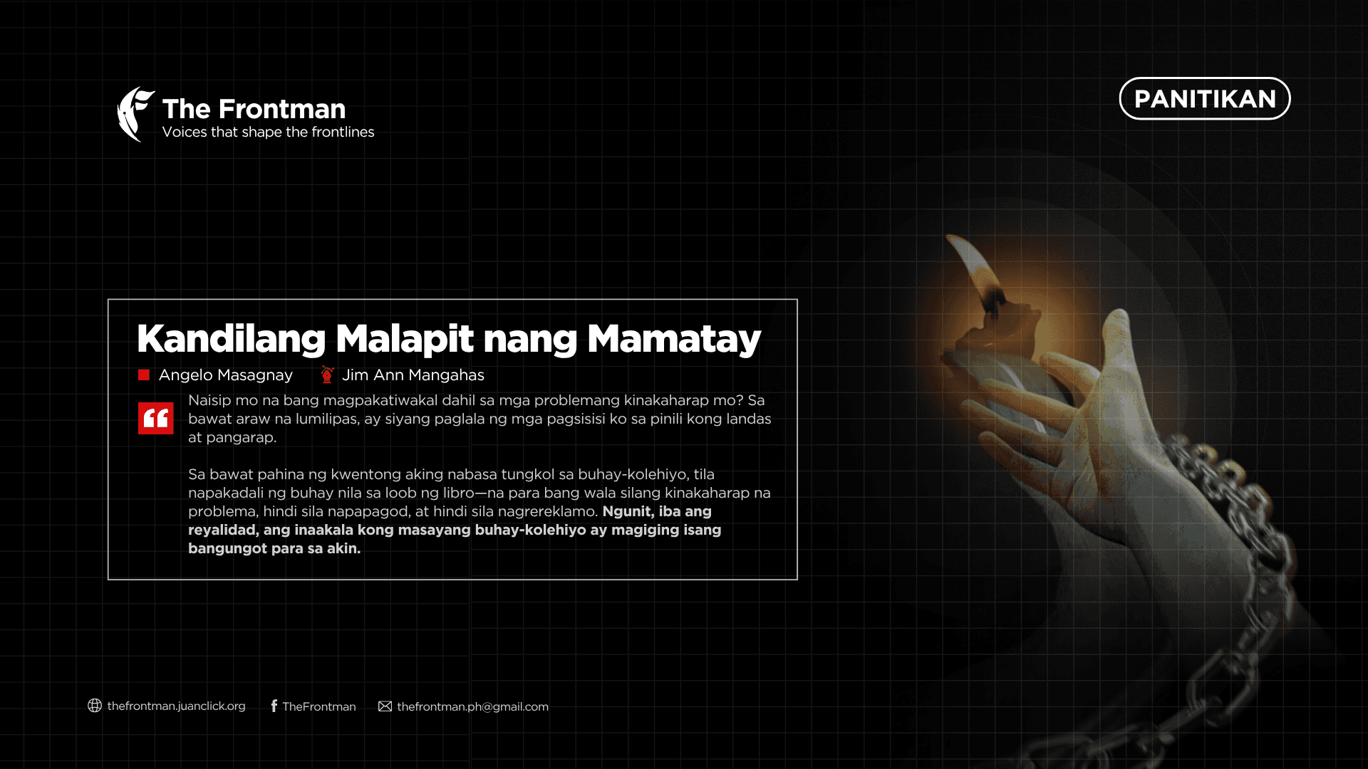 PANITIKAN | Kandilang Malapit nang Mamatay