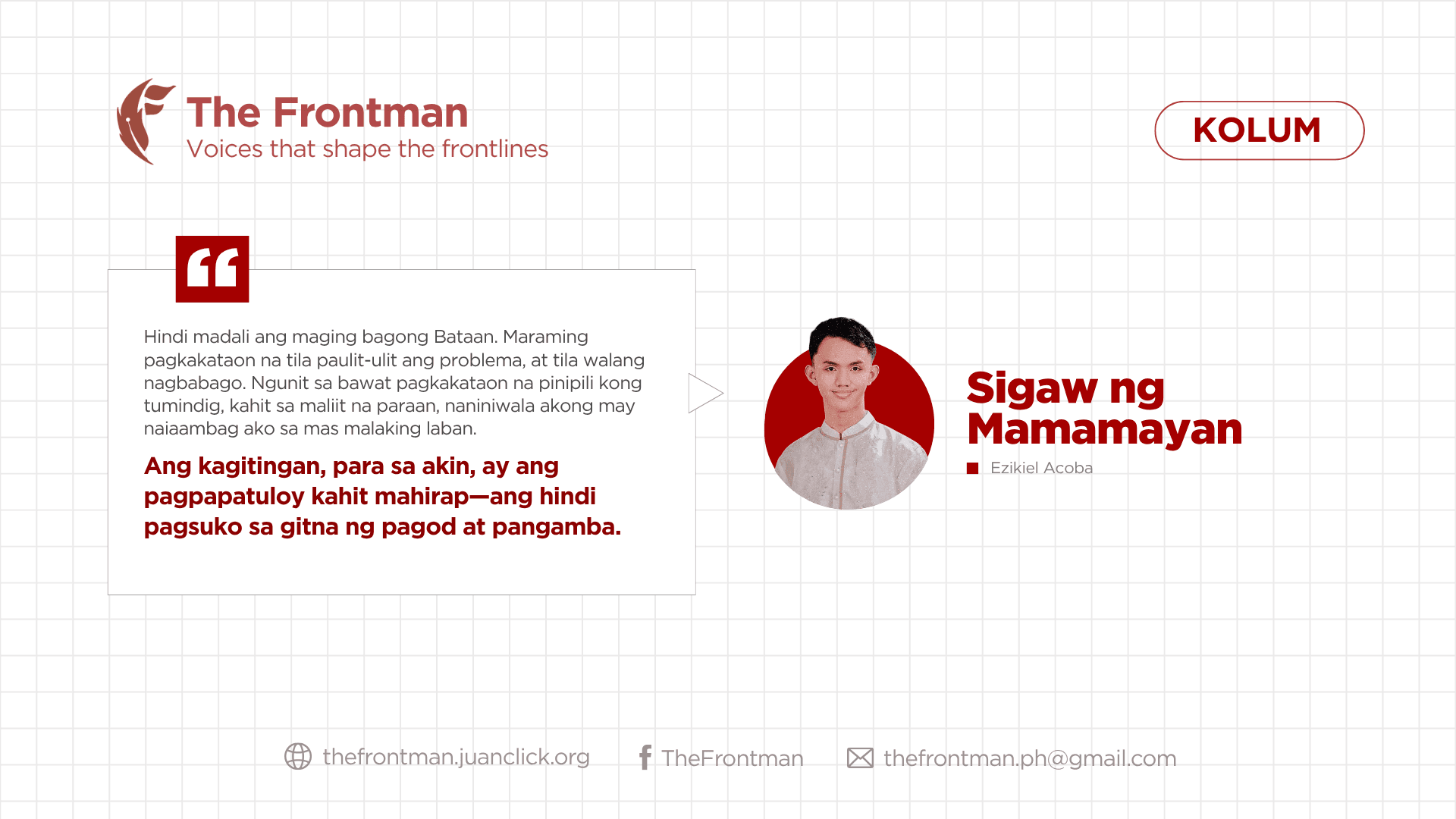 KOLUM | Sigaw ng Mamamayan