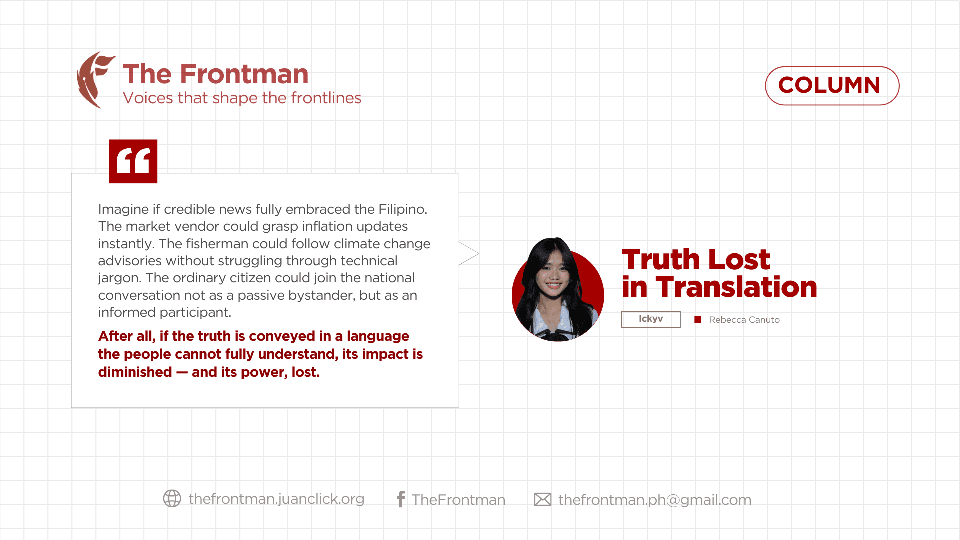 COLUMN | Truth Lost In Translation