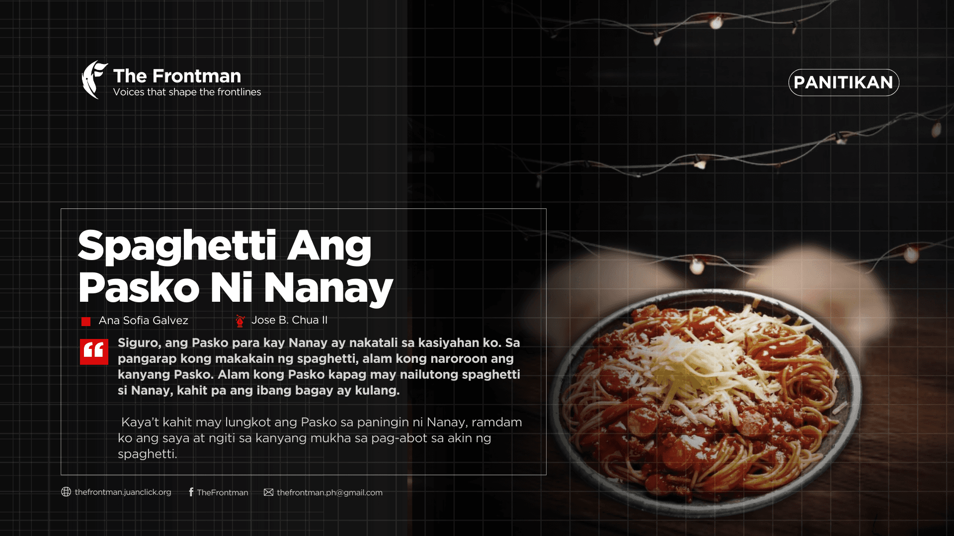 PANITIKAN | Spaghetti Ang Pasko Ni Nanay