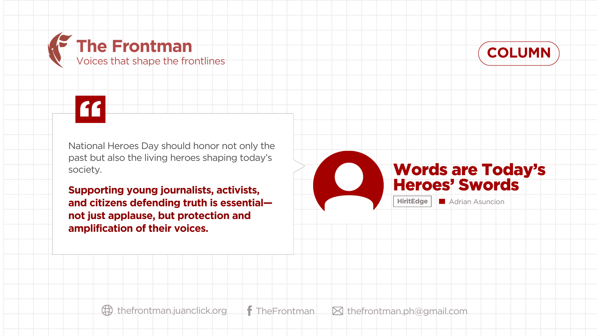 COLUMN | Words are Today’s Heroes’ Swords