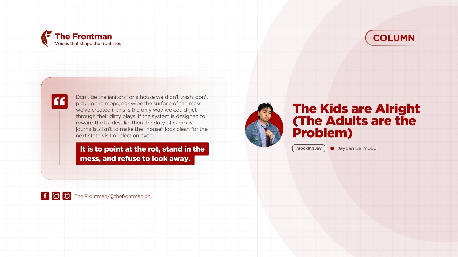 COLUMN | The Kids are Alright (The Adults are the Problem)