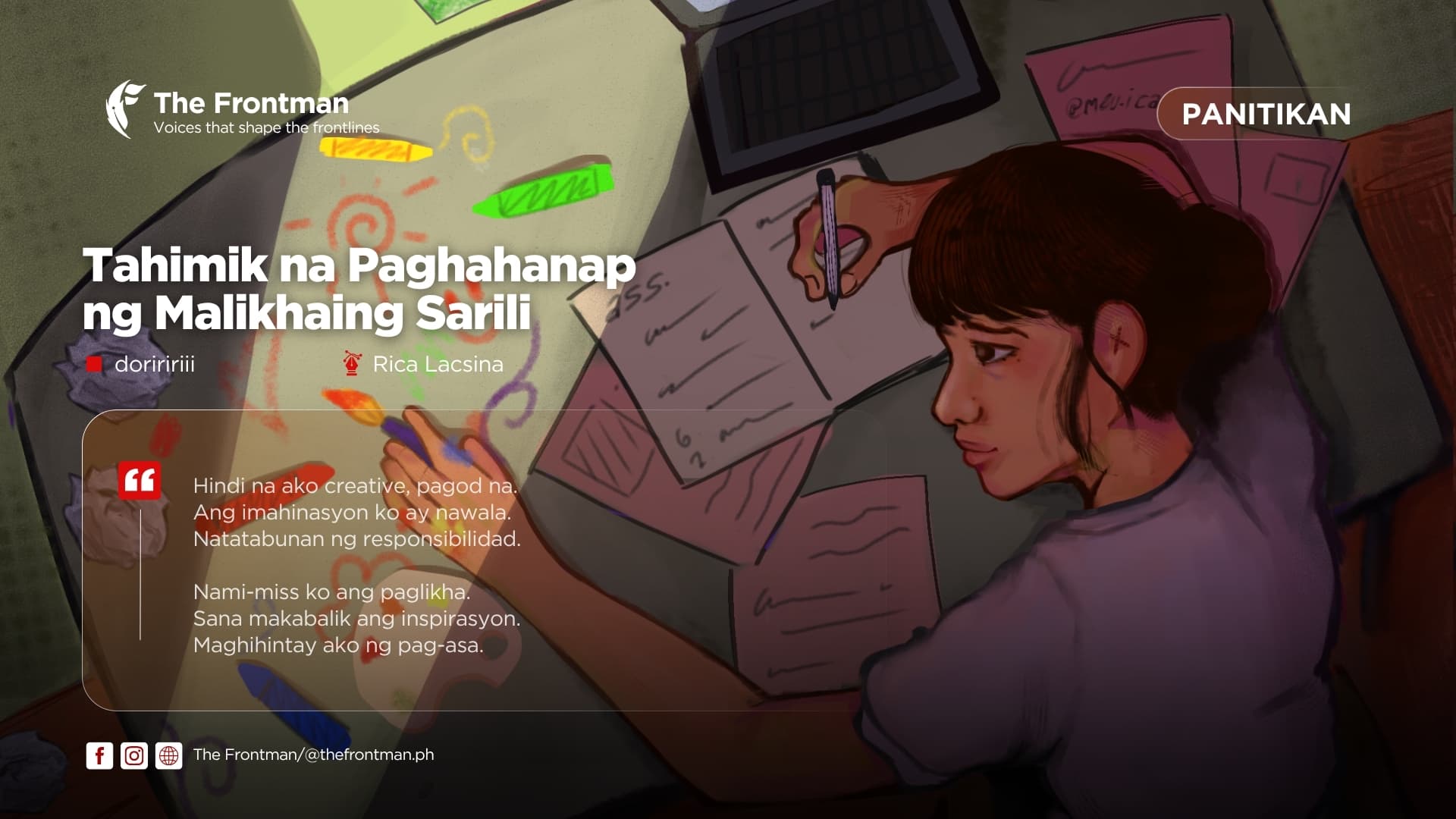 PANITIKAN | Tahimik na Paghahanap ng Malikhaing Sarili