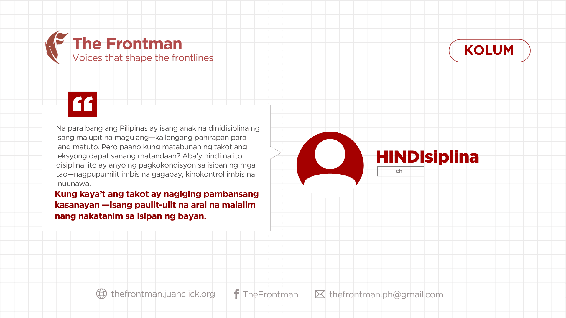 KOLUM | HINDIsiplina