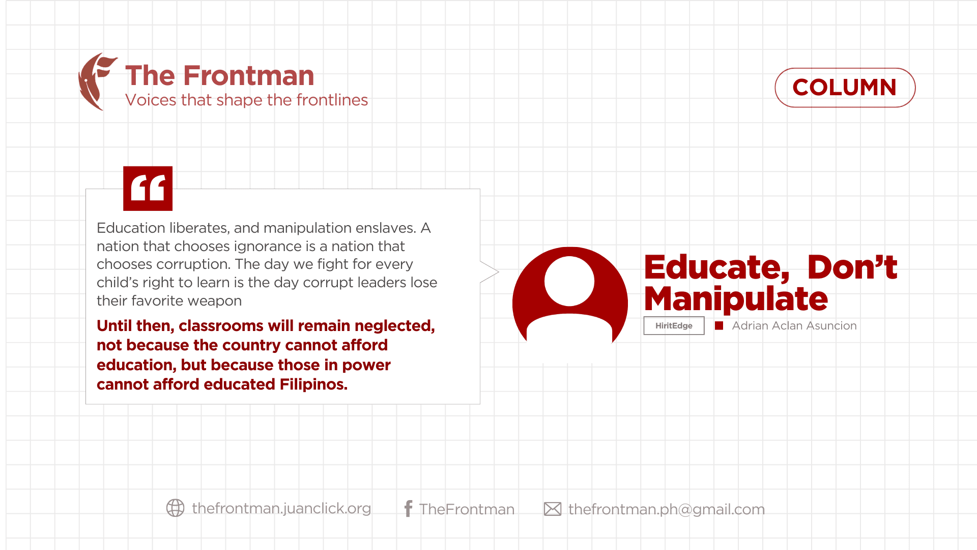COLUMN | Educate, Don’t Manipulate
