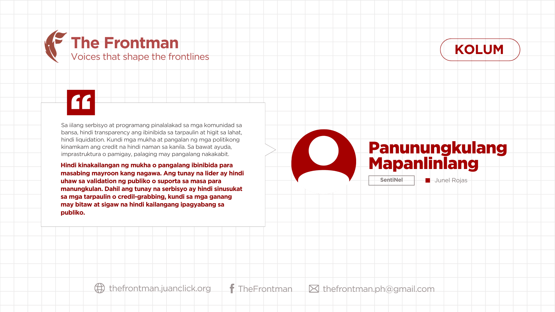 KOLUM | Panunungkulang Mapanlinlang