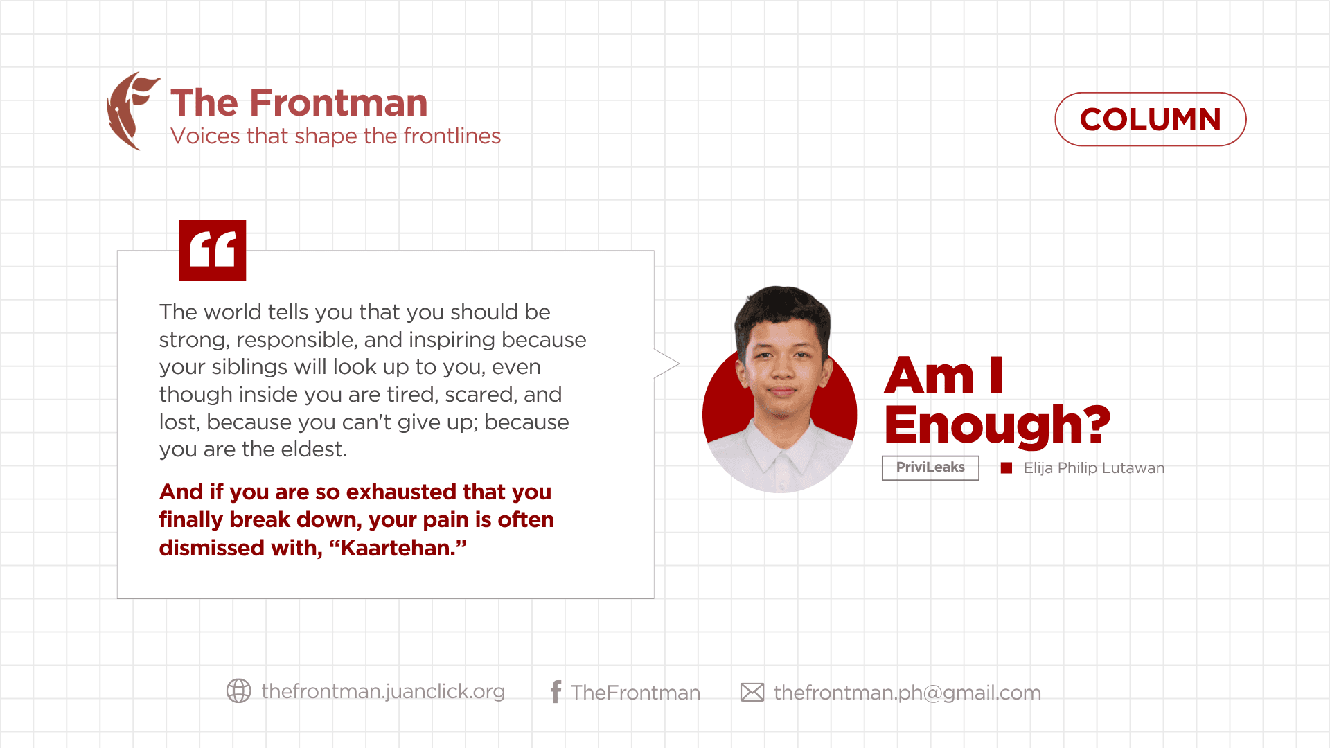 COLUMN | Am I Enough? 