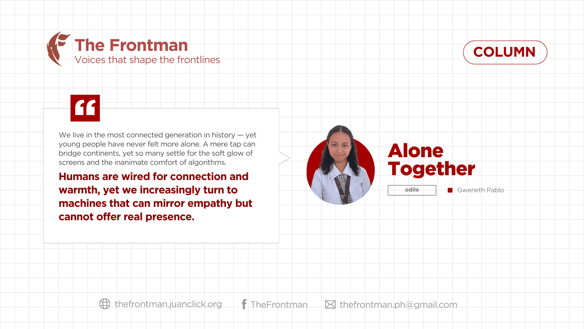 COLUMN | Alone Together