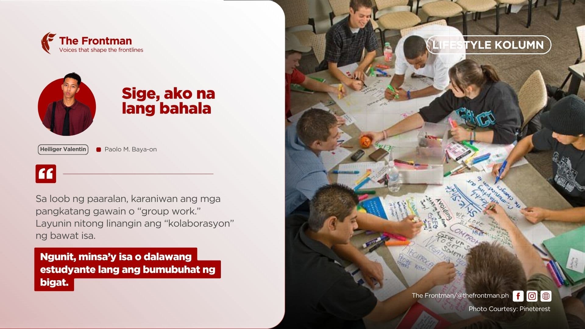 LIFESTYLE COLUMN | Sige, ako na lang bahala