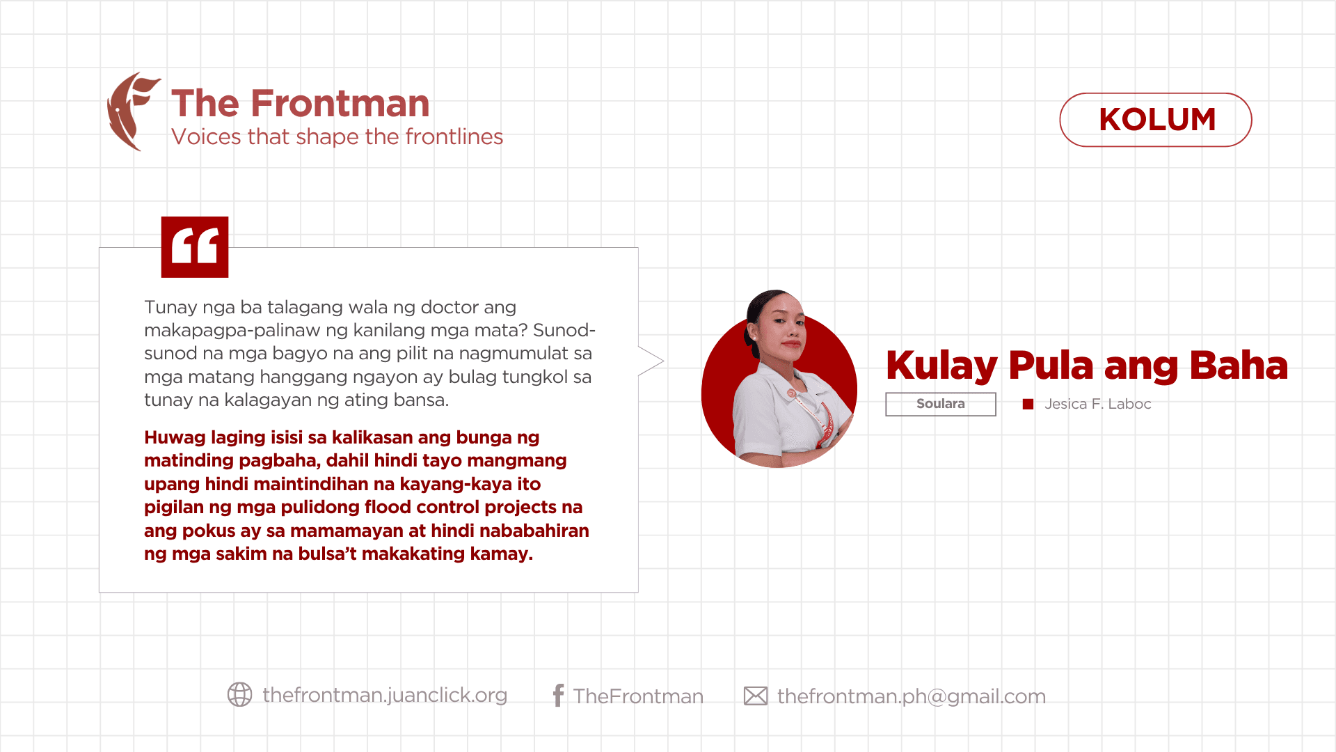KOLUM | Kulay Pula Ang Baha