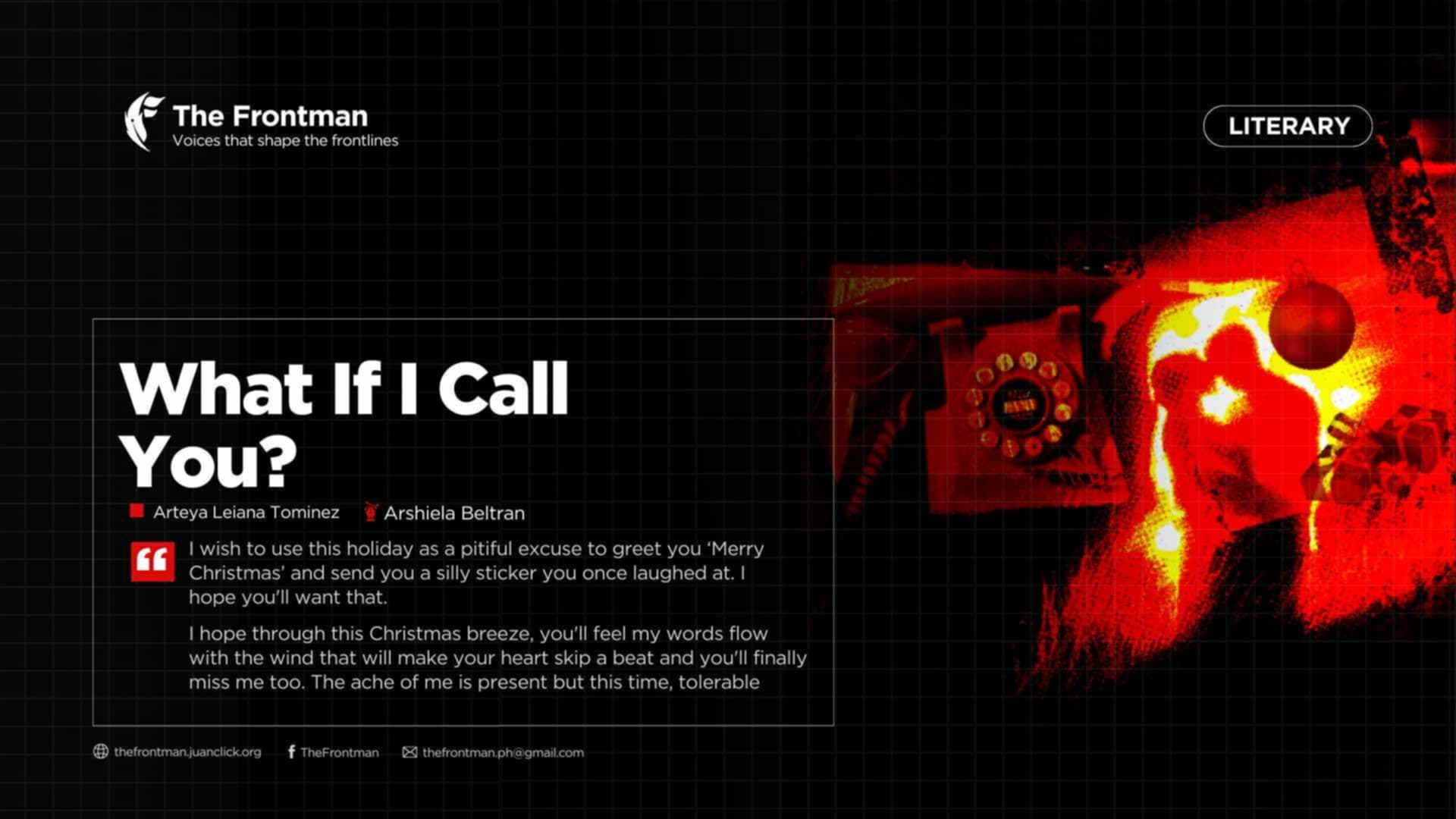 LITERARY | What If I Call You?