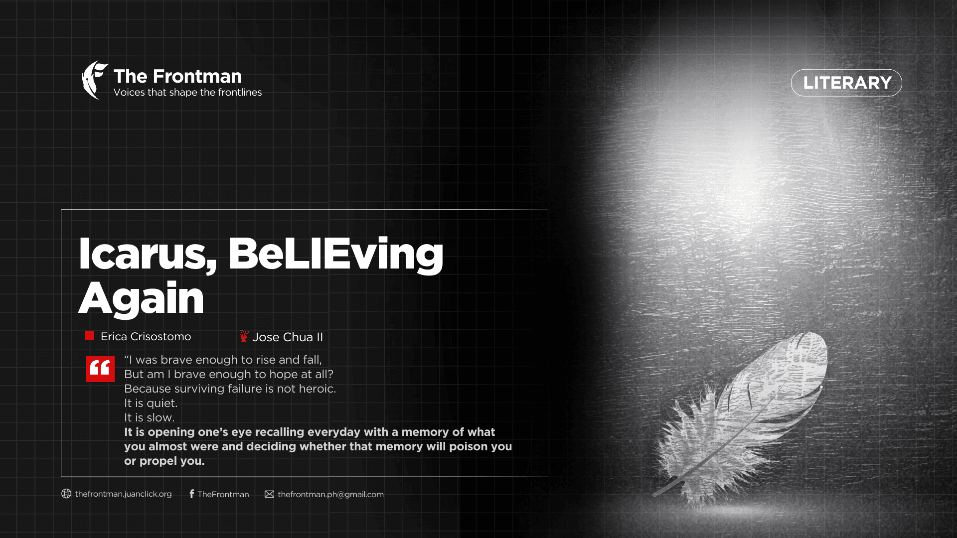 LITERARY | Icarus, BeLIEving Again
