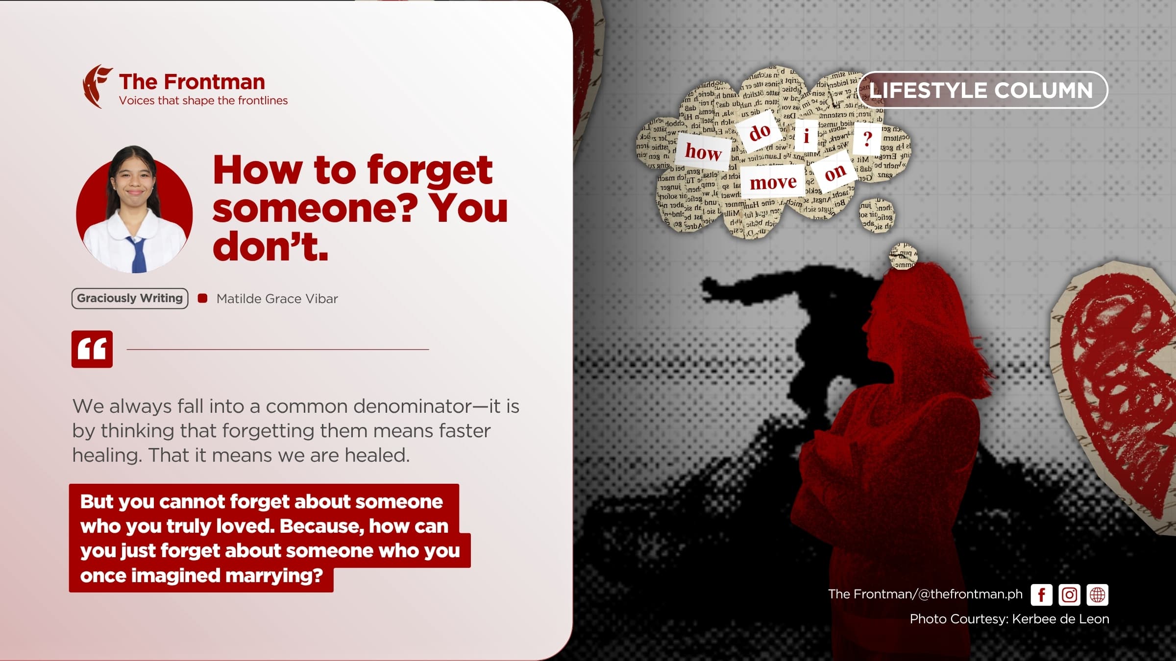 LIFESTYLE COLUMN | How to forget someone? You don’t.