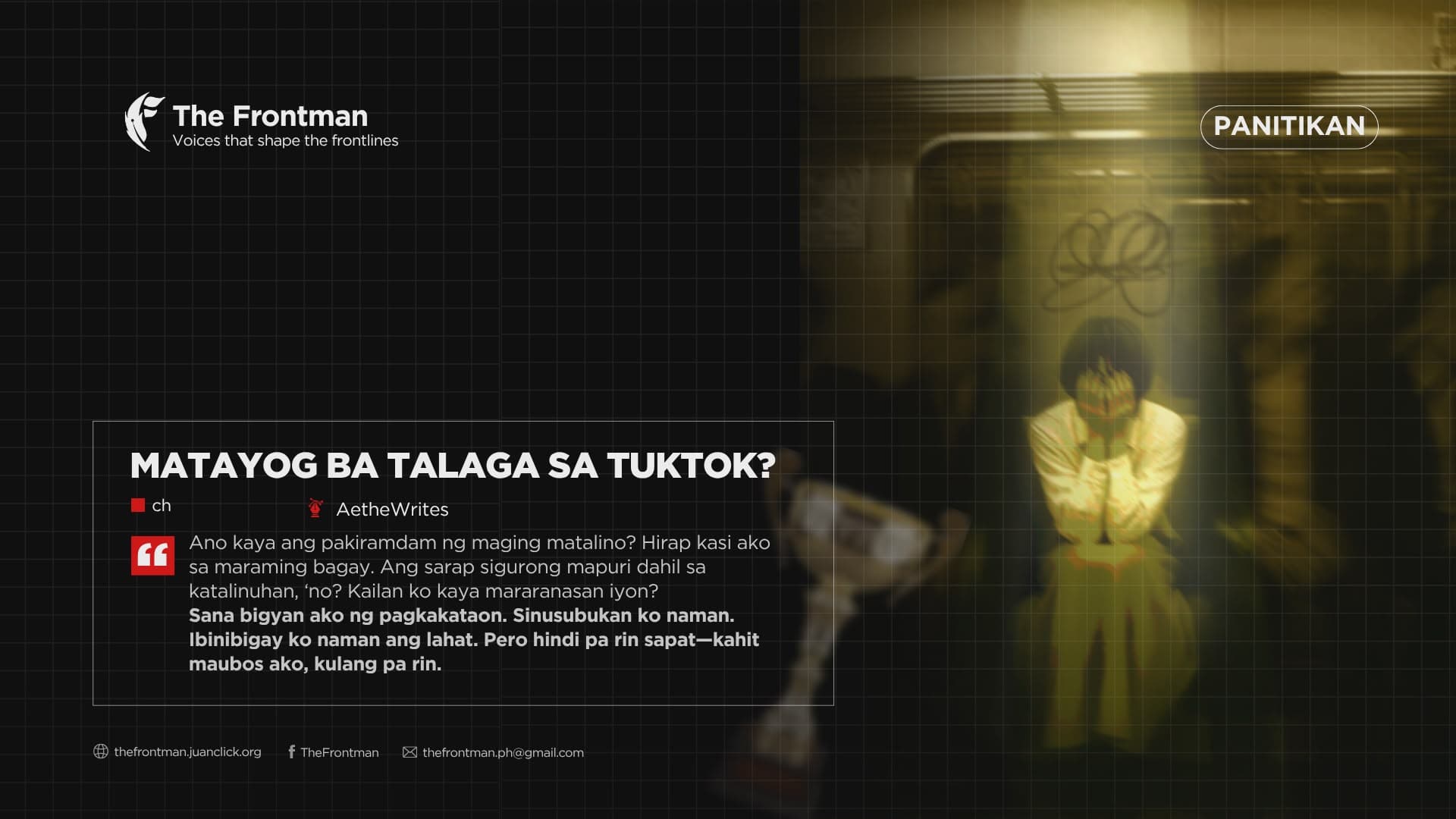 PANITIKAN | MATAYOG BA TALAGA SA TUKTOK?
