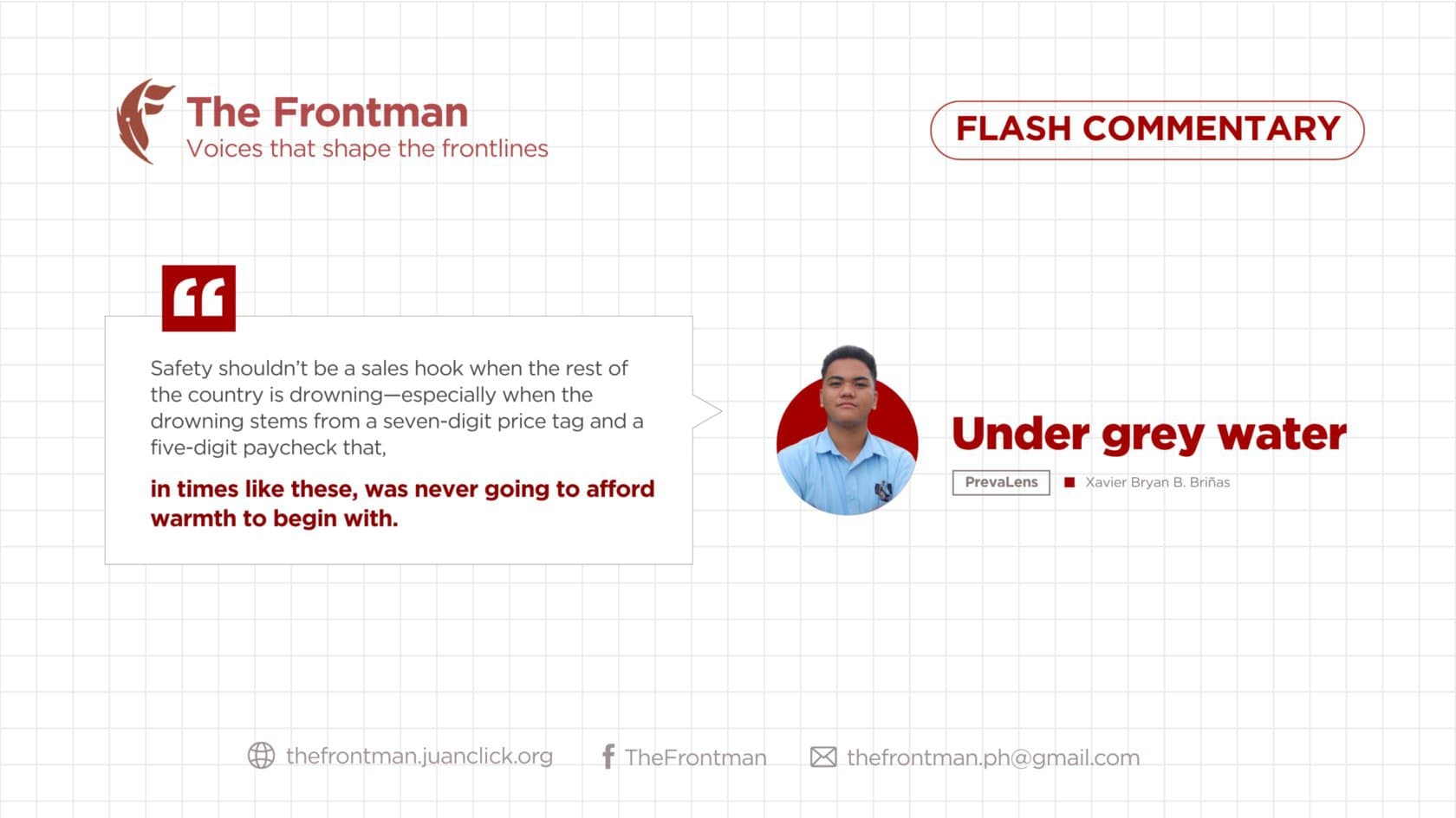 FLASH COMMENTARY | Under grey water