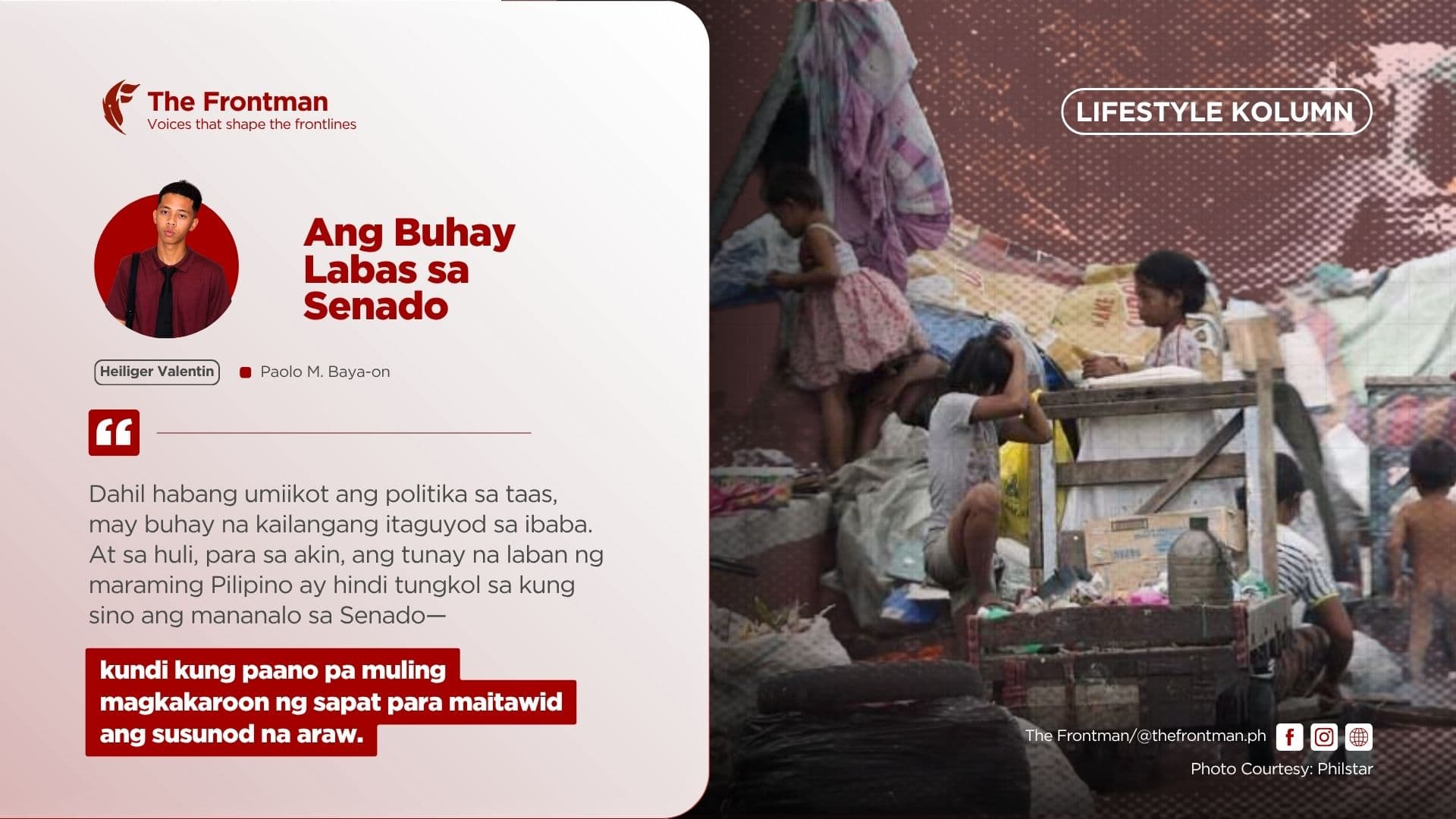 LIFESTYLE COLUMN | Ang Buhay Labas sa Senado