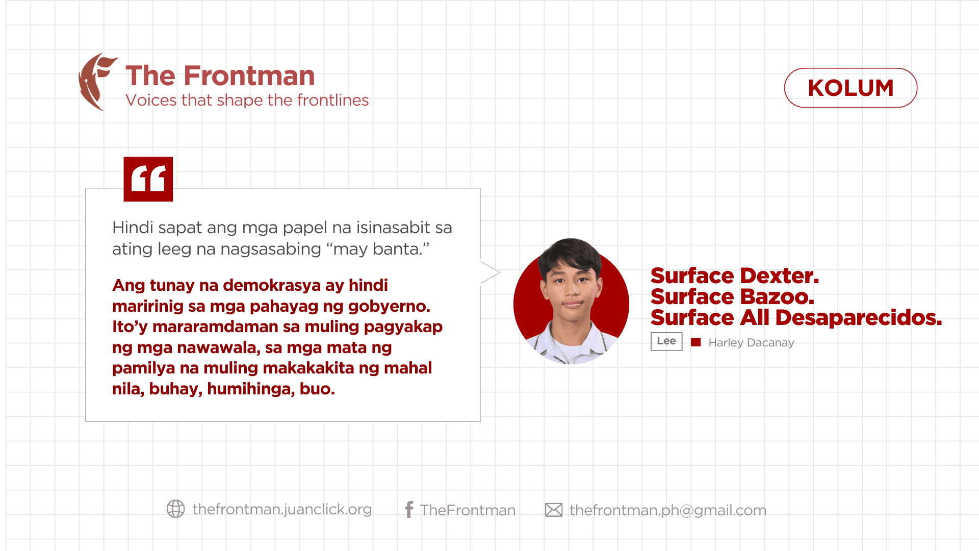 COLUMN | Surface Dexter. Surface Bazoo. Surface All Desaparecidos.