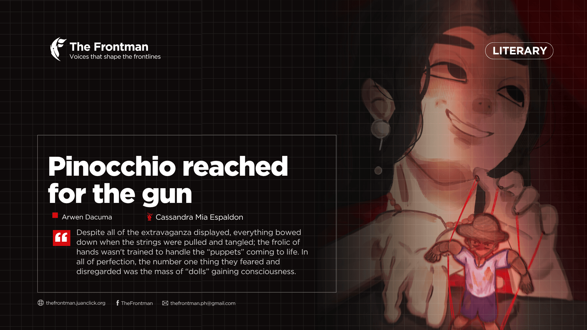 LITERARY | Pinocchio reached for the gun