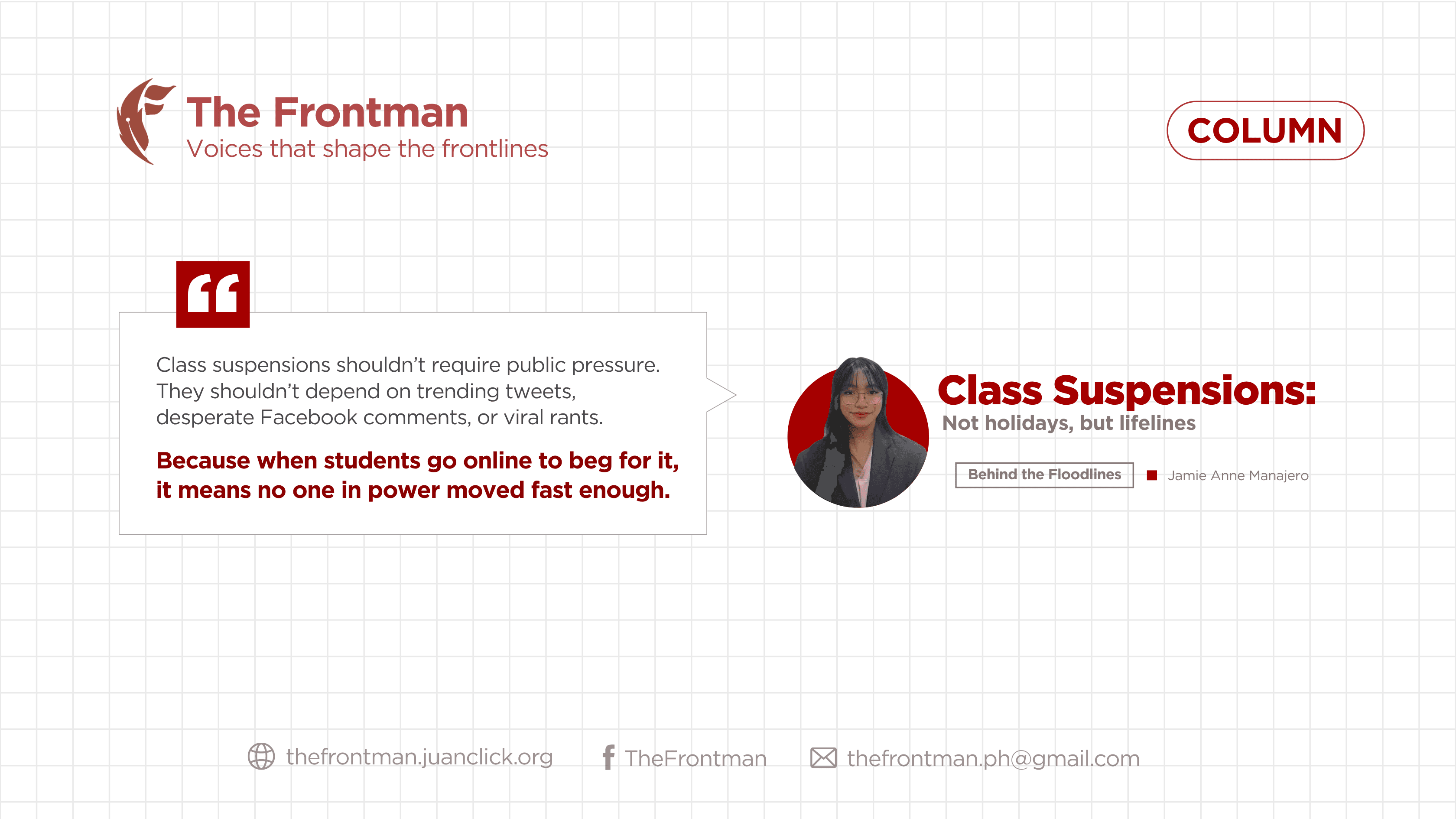 COLUMN | Suspension delayed, safety denied