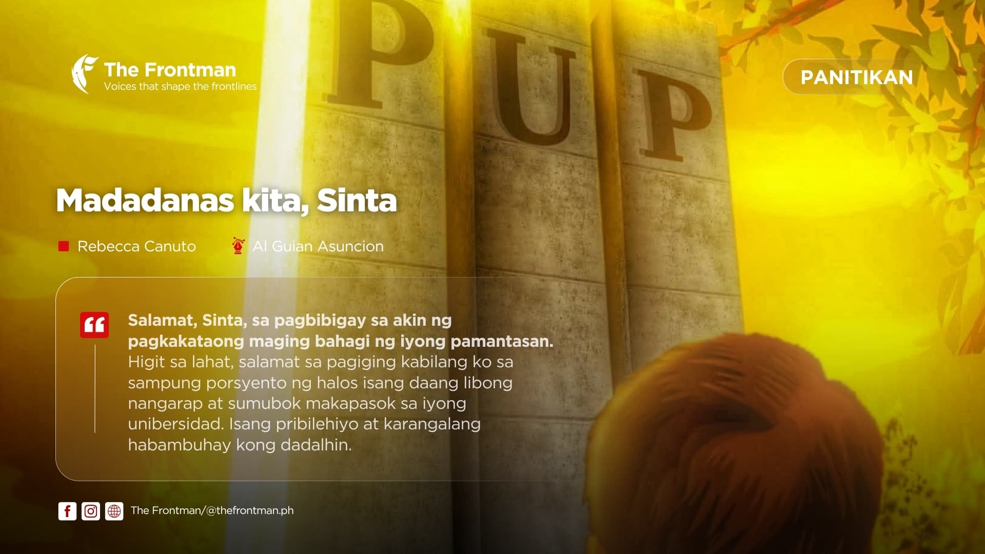 PANITIKAN | Madadanas kita, Sinta