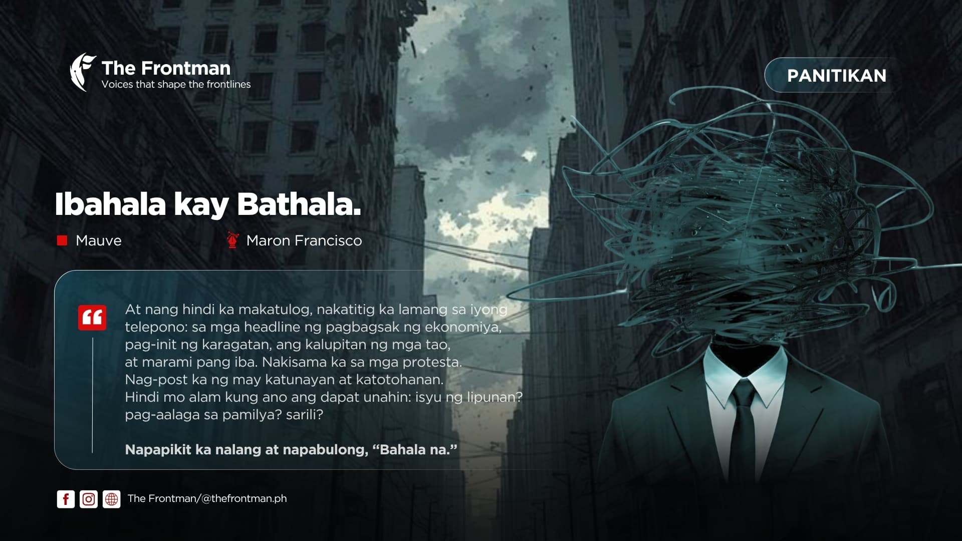 PANITIKAN | Ibahala kay Bathala