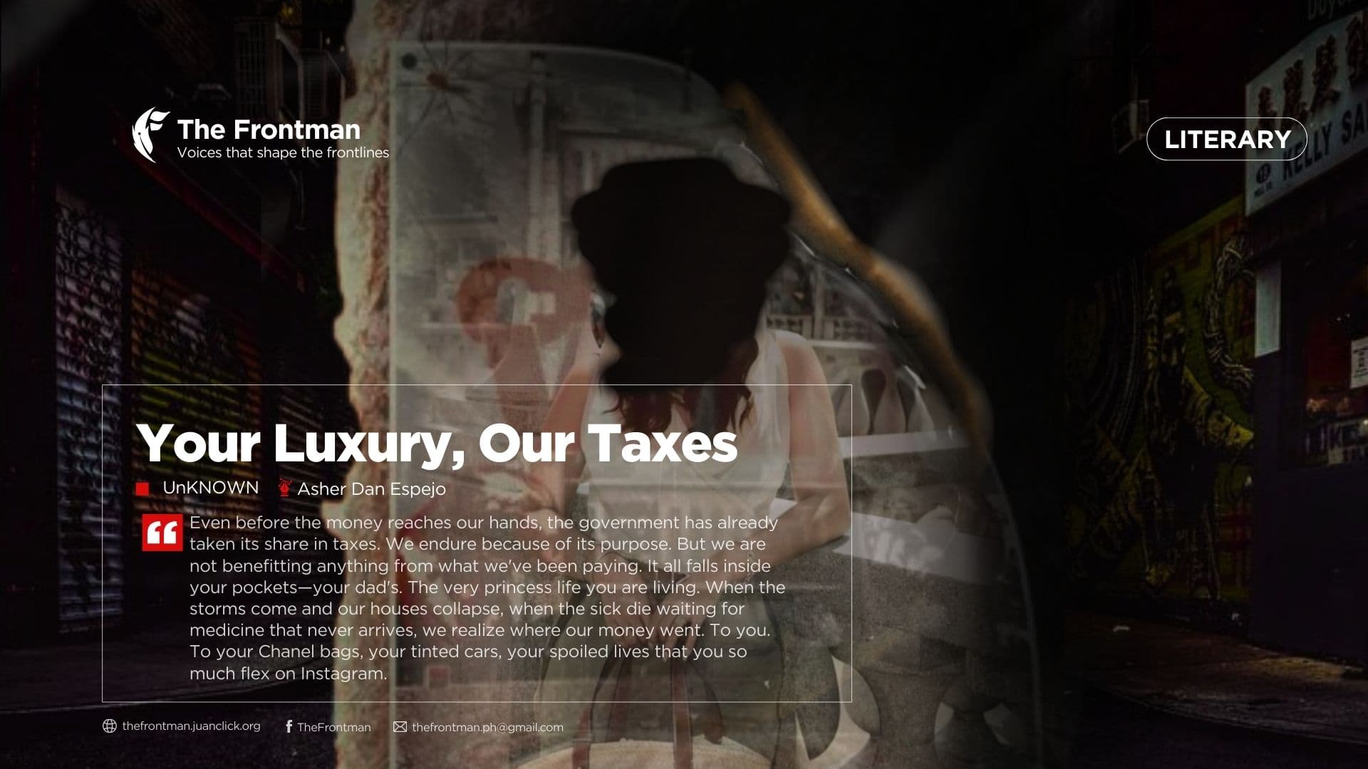 LITERARY | Your Luxury, Our Taxes