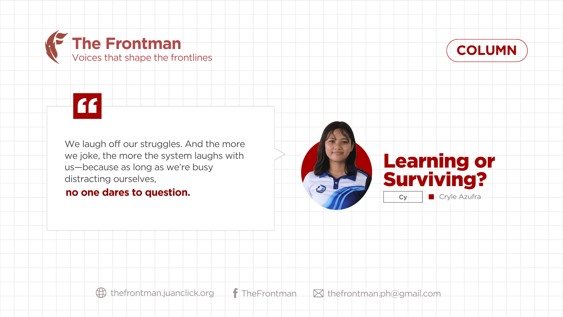 COLUMN | Learning or Surviving?
