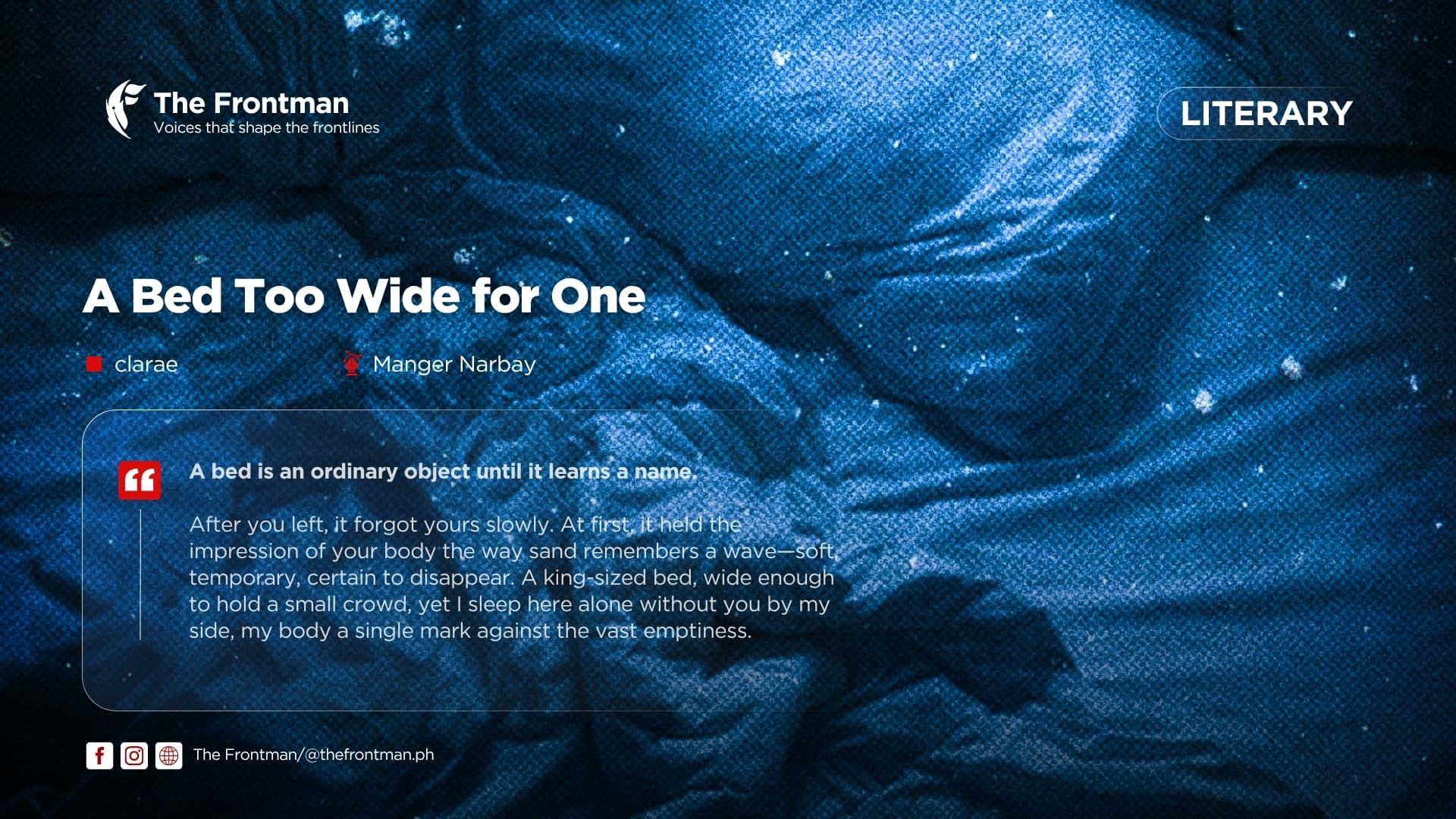 LITERARY | A Bed Too Wide For One