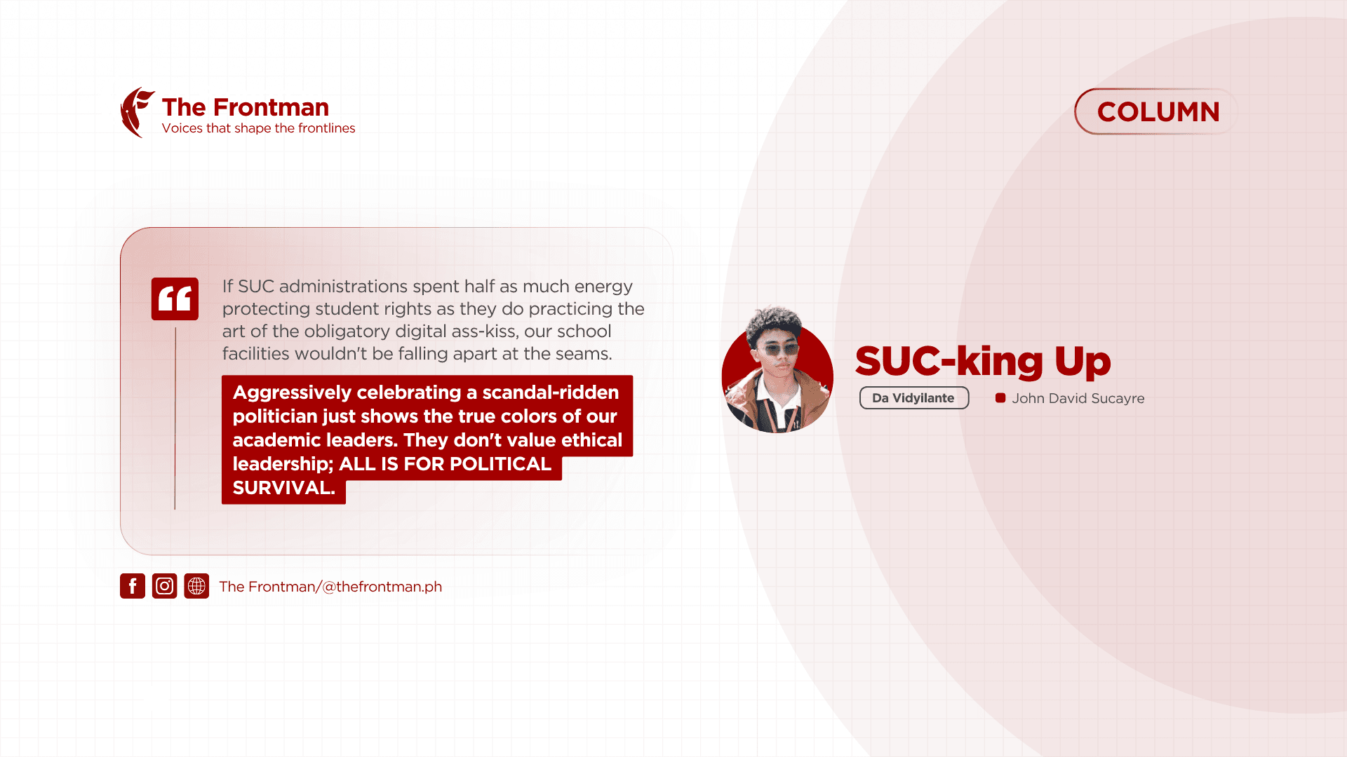 COLUMN | SUC-king Up