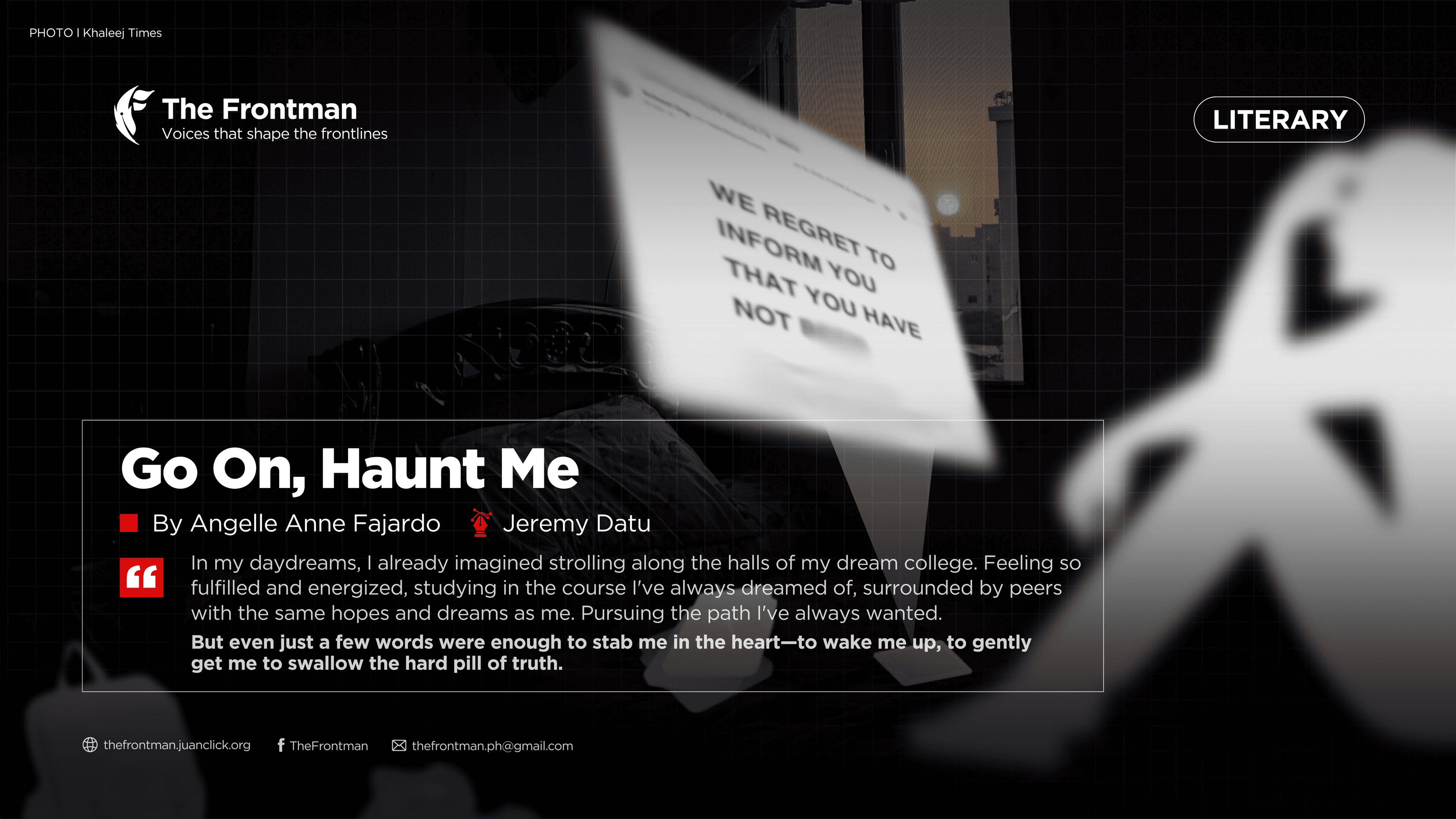 LITERARY | Go On, Haunt Me