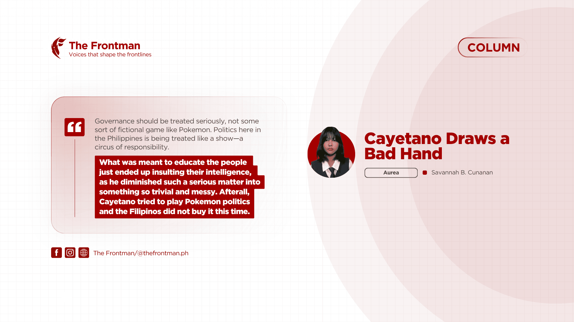 COLUMN | Cayetano Draws a Bad Hand
